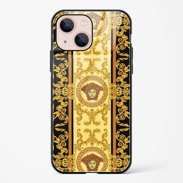 Versace Design Glass Case for iPhone 15 Plus
