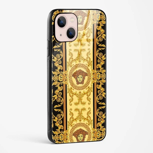 Versace Design Glass Case for iPhone 15 Plus
