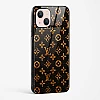 LV Black Gold Glass Case for iPhone 15 Plus