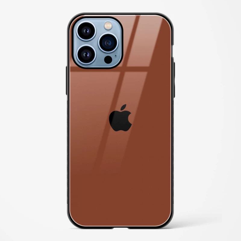 Brown Glass Case for iPhone 15 Pro
