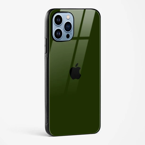 Dark Green Glass Case for iPhone 14 Pro