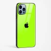 Neon Green Glass Case for iPhone 15 Pro