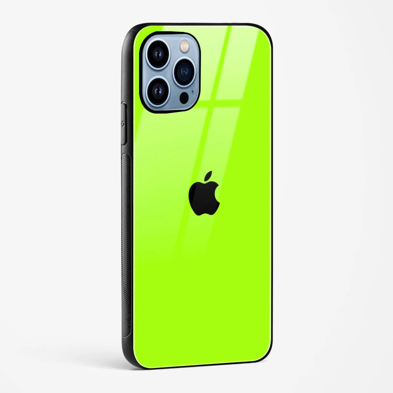 Neon Green Glass Case for iPhone 15 Pro