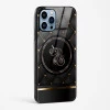 Black Golden Unicorn Glass Case for iPhone 15 Pro