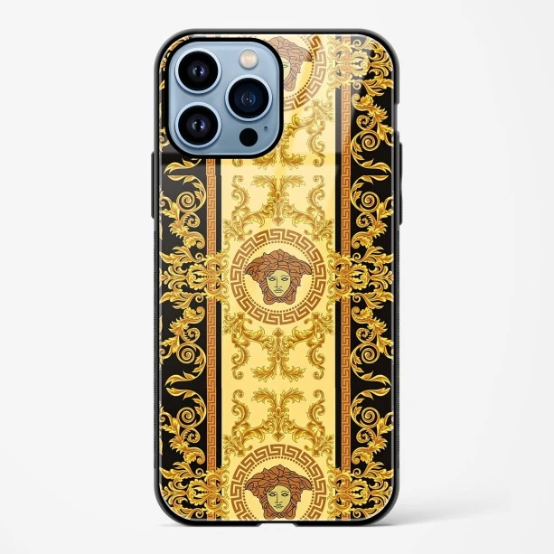Versace Design Glass Case for iPhone 15 Pro