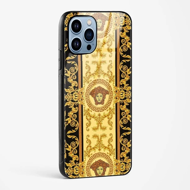 Versace Design Glass Case for iPhone 15 Pro