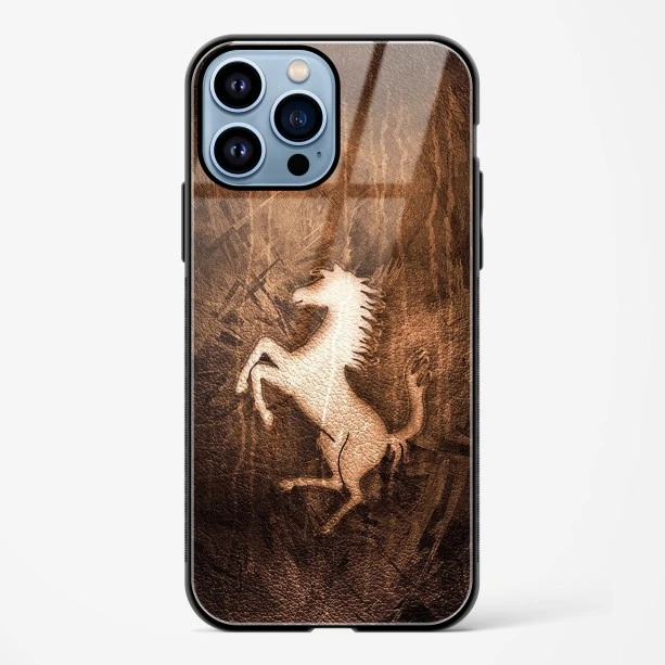 Ferrari Design Gold Glass Case for iPhone 14 Pro