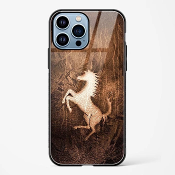 Ferrari Design Gold Glass Case for iPhone 15 Pro