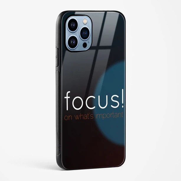 Focus Quote Glass Case for iPhone 15 Pro