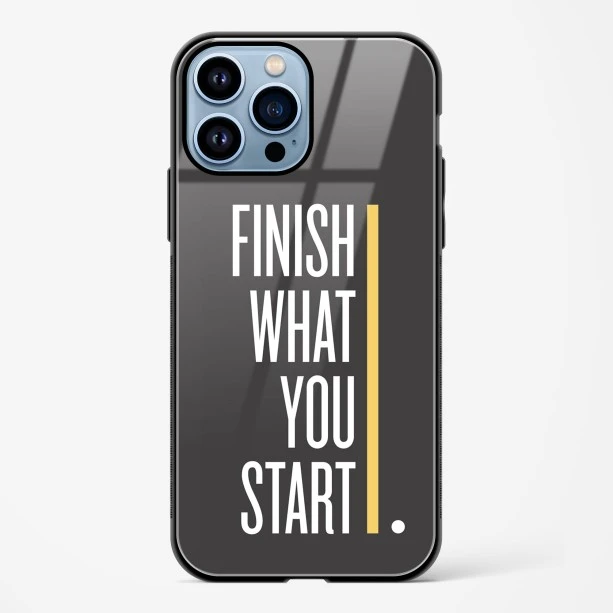 Finish Quote Glass Case for iPhone 14 Pro