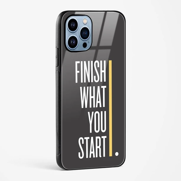 Finish Quote Glass Case for iPhone 14 Pro