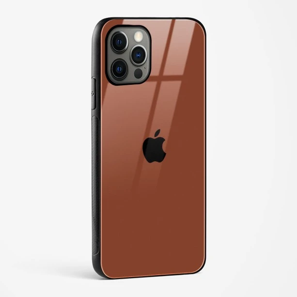 Brown Glass Case for iPhone 15 Pro Max