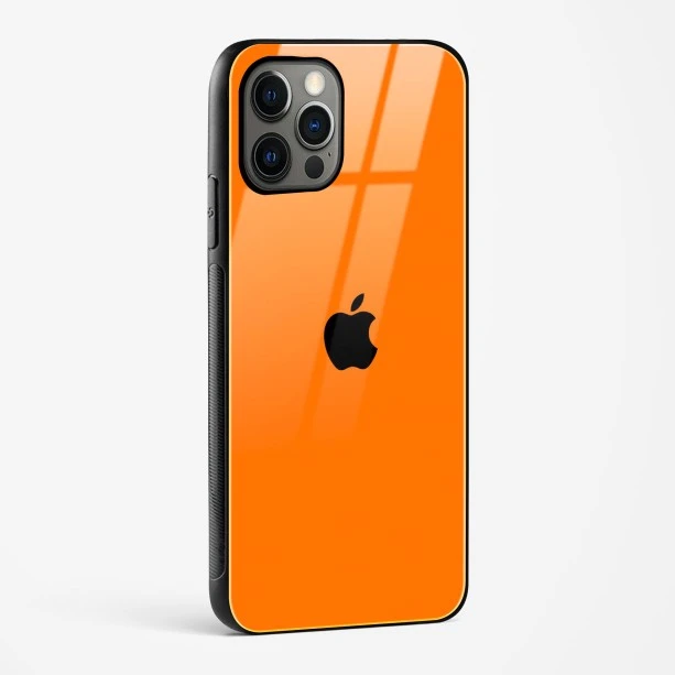 Orange Glass Case for iPhone 15 Pro Max