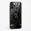 Black Golden Unicorn Glass Case for iPhone 15 Pro Max