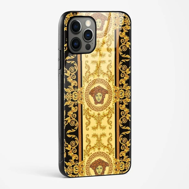 Versace Design Glass Case for iPhone 14 Pro Max