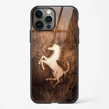Ferrari Design Gold Glass Case for iPhone 14 Pro Max