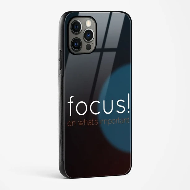 Focus Quote Glass Case for iPhone 14 Pro Max