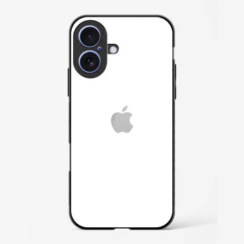 Pure White Glossy Glass Case for iPhone 16 Plus