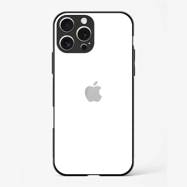 Pure White Glossy Glass Case for iPhone 16 Pro