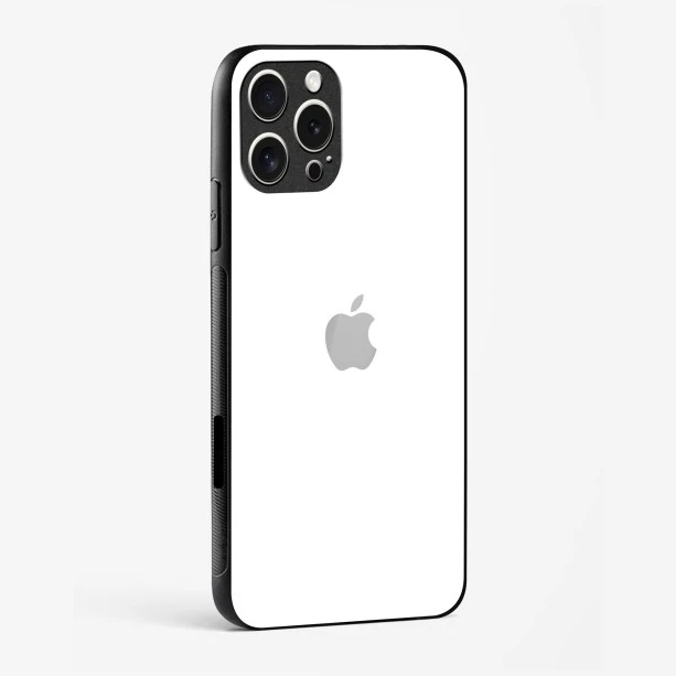 Pure White Glossy Glass Case for iPhone 16 Pro