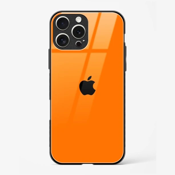 Orange Glass Case for iPhone 16 Pro Max