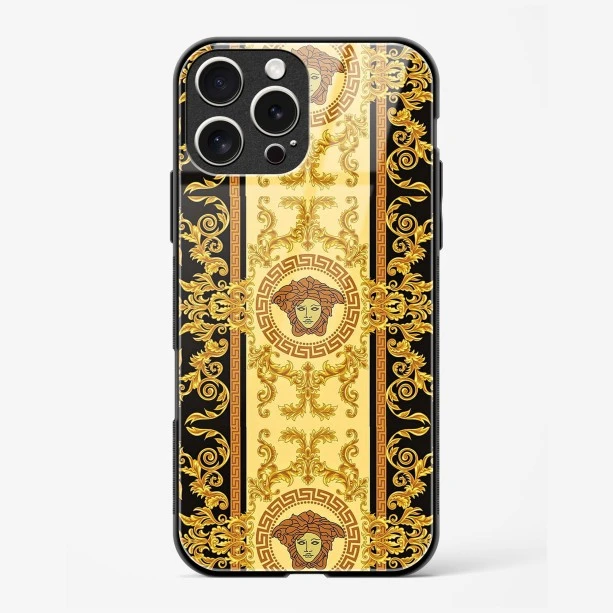 Versace Design Glass Case for iPhone 16 Pro Max