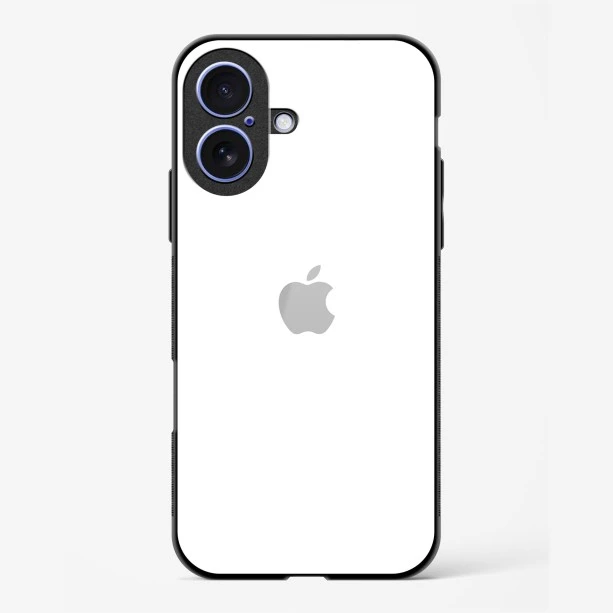 Pure White Glossy Glass Case for iPhone 16