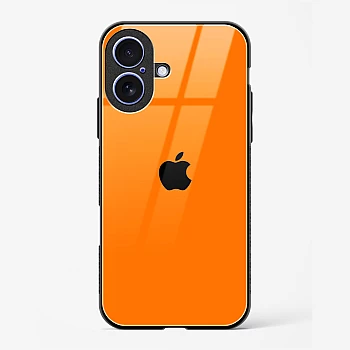 Orange Glass Case for iPhone 16 Plus