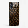 LV Black Gold Glass Case for iPhone 16