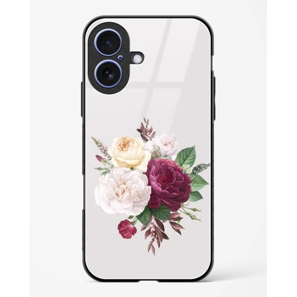 iPhone 17 Flower Design Glass Case - Premium Finish
