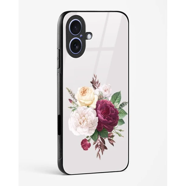 iPhone 17 Flower Design Glass Case - Premium Finish