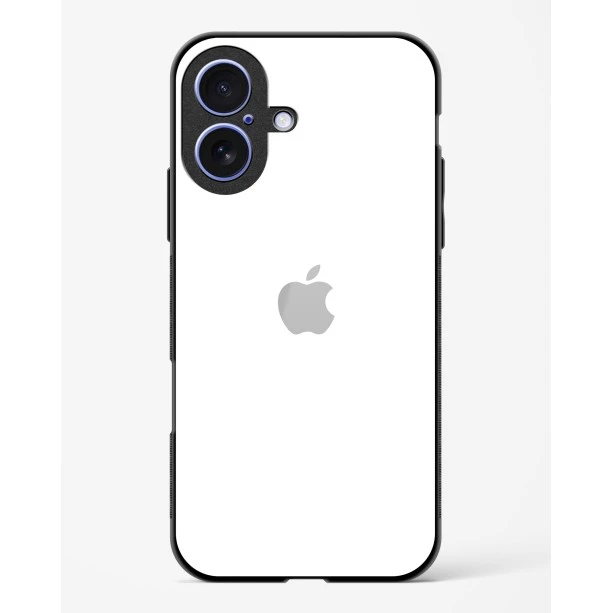 iPhone 17 Pure White Glossy Glass Case - Premium Tempered Glass Back Cover
