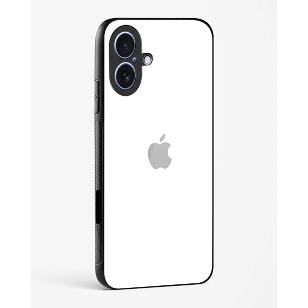iPhone 17 Pure White Glossy Glass Case - Premium Tempered Glass Back Cover
