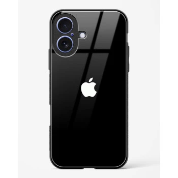 iPhone 17 Rich Black Glossy Glass Case - Premium Tempered Glass Back Cover