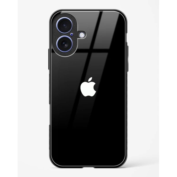 iPhone 17 Rich Black Glossy Glass Case - Premium Tempered Glass Back Cover
