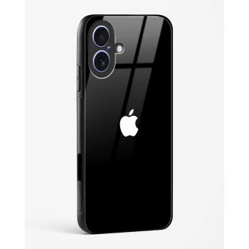 iPhone 17 Rich Black Glossy Glass Case - Premium Tempered Glass Back Cover
