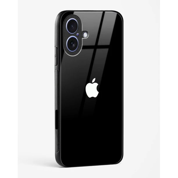 iPhone 17 Rich Black Glossy Glass Case - Premium Tempered Glass Back Cover