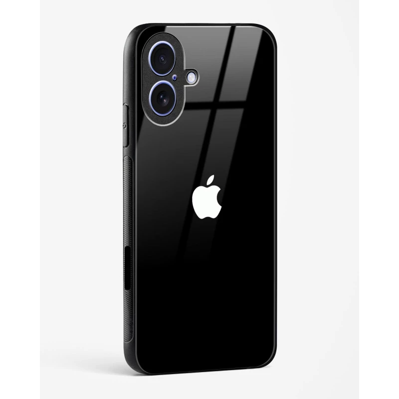 iPhone 17 Rich Black Glossy Glass Case - Premium Tempered Glass Back Cover
