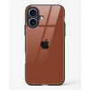 iPhone 17 Brown Glass Case - Premium Tempered Glass Back Cover