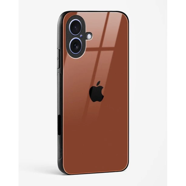 iPhone 17 Brown Glass Case - Premium Tempered Glass Back Cover