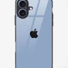 iPhone 17 Sierra Blue Glass Case - Premium Glossy Tempered Glass Back Cover