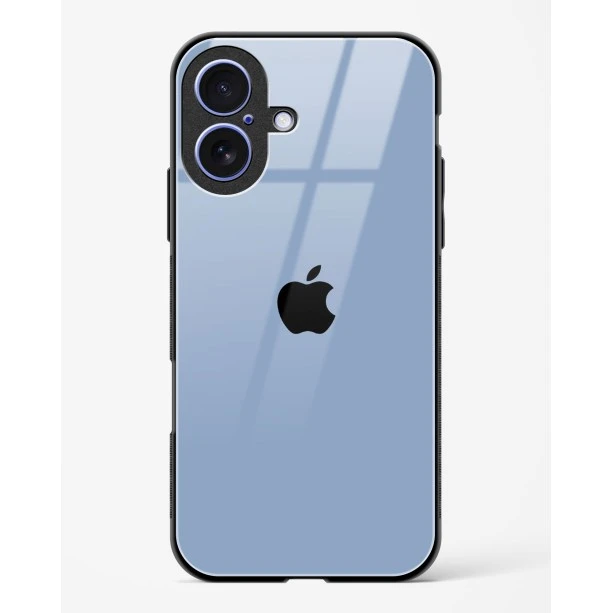 iPhone 17 Sierra Blue Glass Case - Premium Glossy Tempered Glass Back Cover