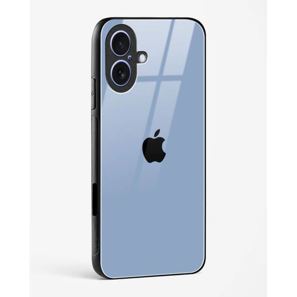 iPhone 17 Sierra Blue Glass Case - Premium Glossy Tempered Glass Back Cover