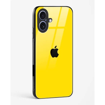 iPhone 17 Yellow Glass Case - Premium Glossy Tempered Glass Back Cover