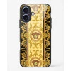 iPhone 17 Versace Design Glass Case - Premium Tempered Glass Designer Back Cover