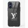 iPhone 17 - LV Glass Case Premium Designer Tempered Glass Back Cover