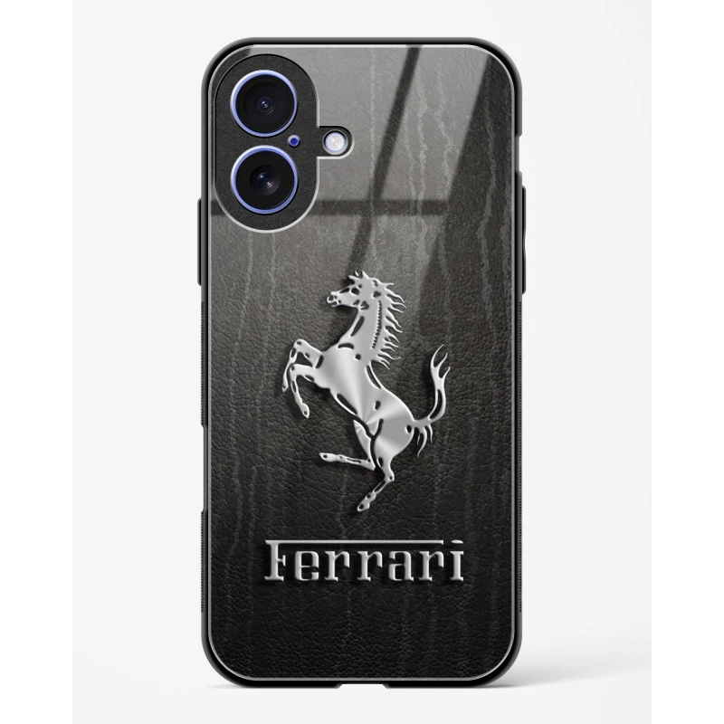 iPhone 17 Ferrari Glass Case - Premium Tempered Glass Back Cover