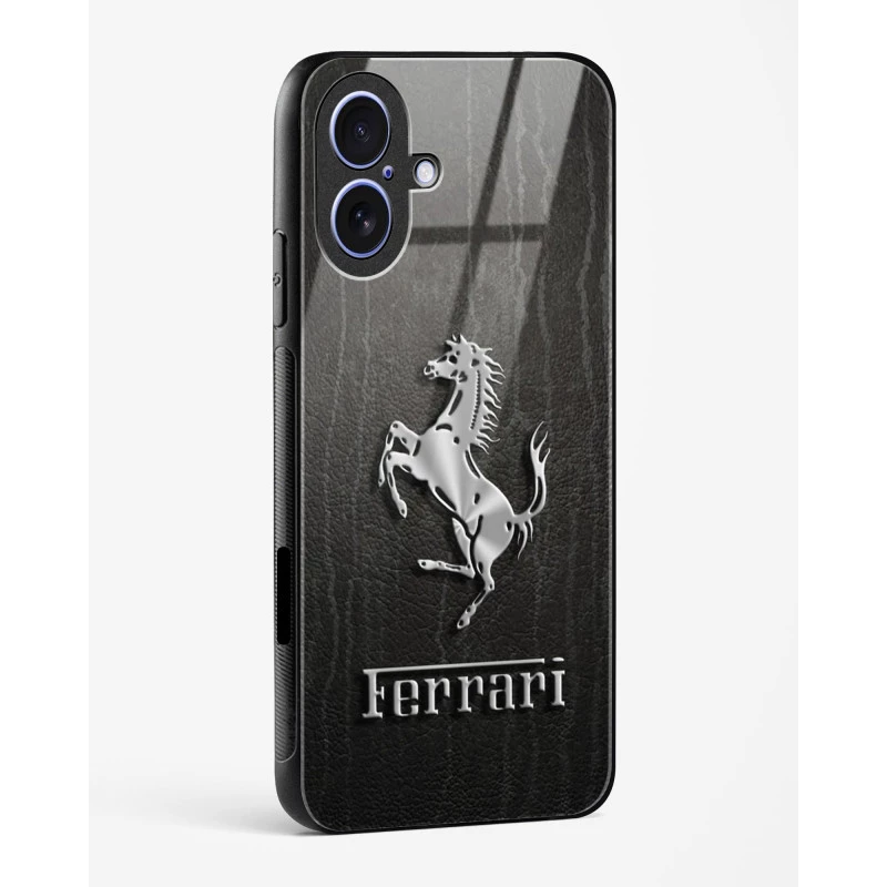 iPhone 17 Ferrari Glass Case - Premium Tempered Glass Back Cover