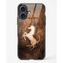 iPhone 17 Ferrari Design Gold Glass Case - Premium Tempered Glass Back Cover