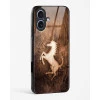 iPhone 17 Ferrari Design Gold Glass Case - Premium Tempered Glass Back Cover